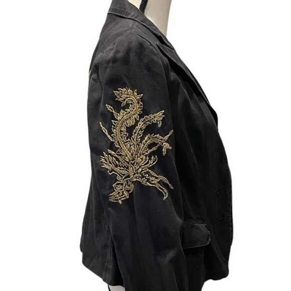 Da-Nang Cropped Black Embroidered Jacket - Picture 4 of 4